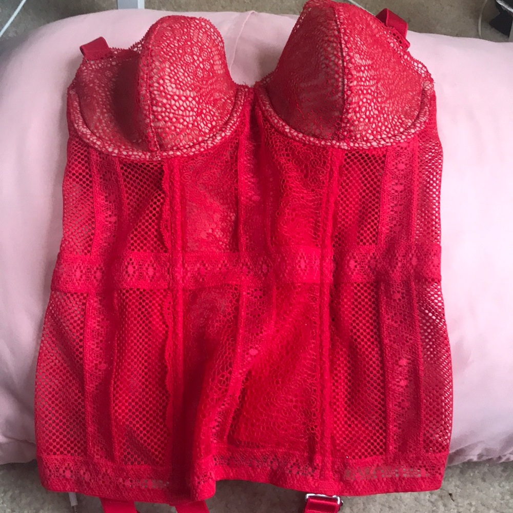 Fishnet Lace Corset Victoria’s Secret Lingerie - Picture 3 of 4